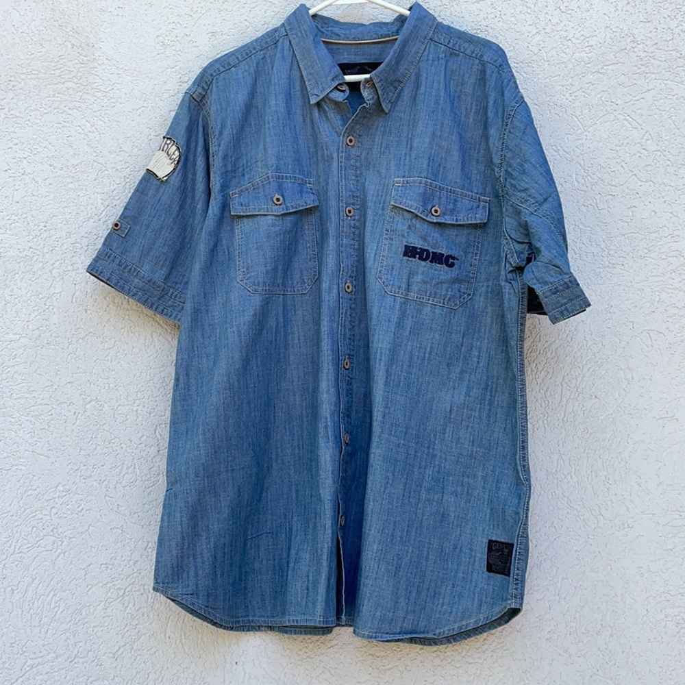 Mens Harley Davidson XXl Shop shirt blue